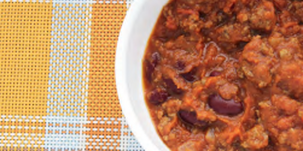 pumpkin chili in a bowl 